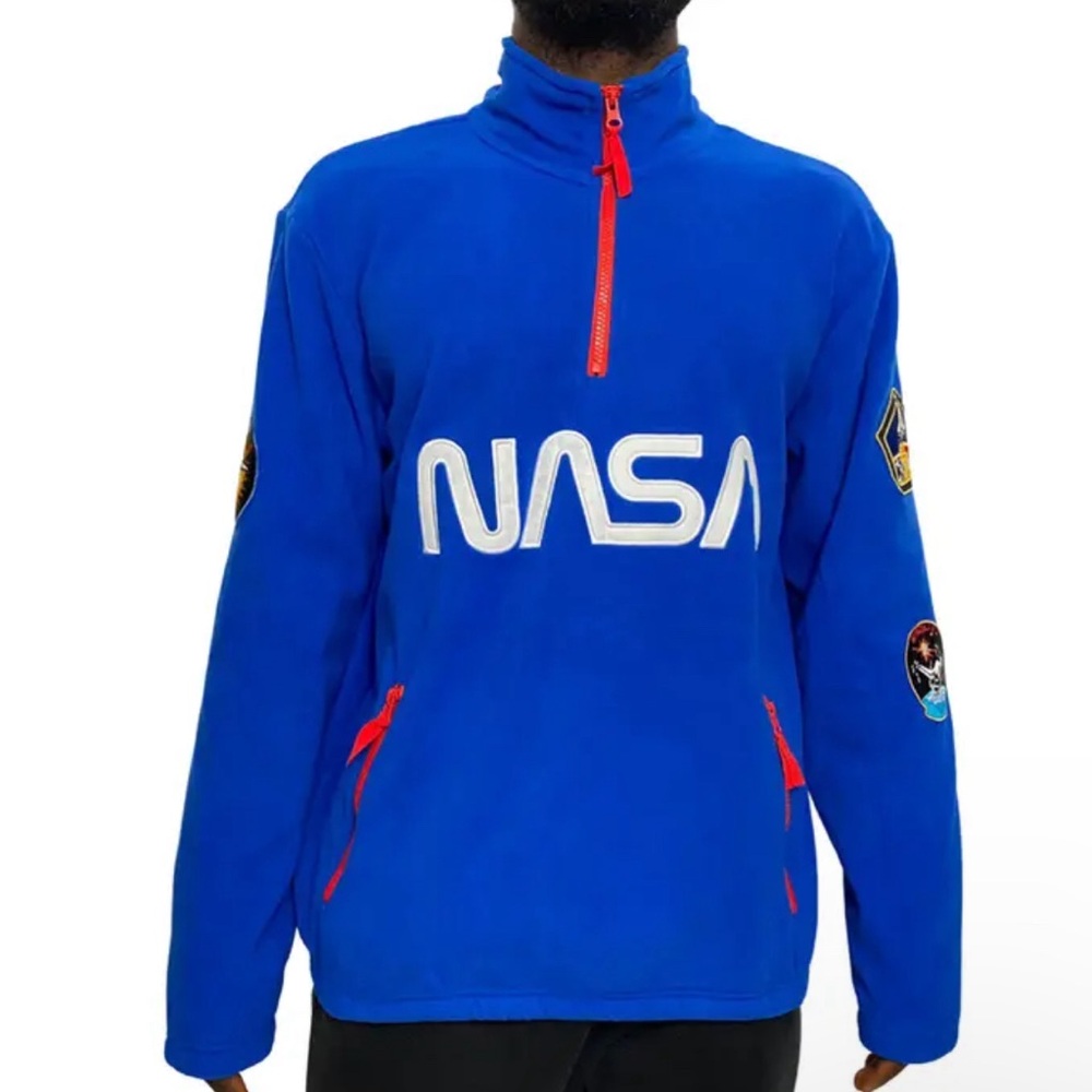XL Blue NASA sweatshirt with patches